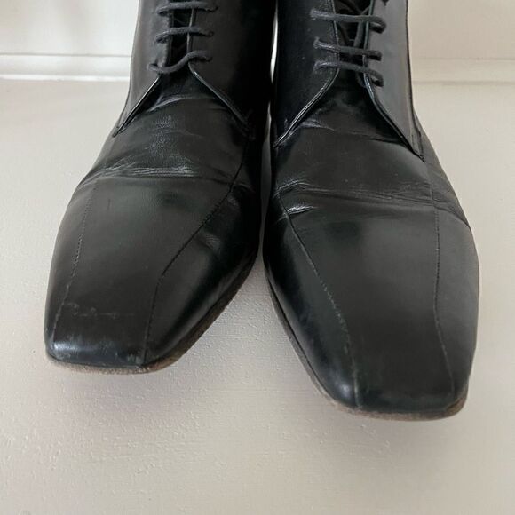 Fiorangelo Italian Designer Handmade Mens Black Leather Oxford Dress Shoes - siz - Picture 5 of 11